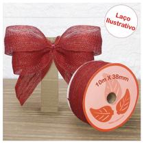 Rolo Fita De Juta Vermelha Natal Decoração Natalina 3,8Cm X - Gici Christmas