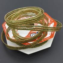 Rolo Fita Juta Verde Gold Decoração Natal 10mm 10m Kit 6pçs