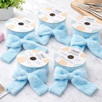 Rolo Fita Pelúciada Aramada Azul Páscoa 6,3cm 2,7m Kit 2pçs