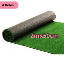 Rolo Grama Sintética 7mm Tapete Artificial Jardim Verde 1m²