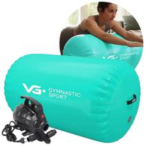 Rolo Inflável para Ginástica 120cm Roller Yoga com Bomba Elétrica 110v VG Plus Verde Rolo Inflável para Ginástica 120cm Roller Yoga com Bomba Elétrica 110v VG Plus Verde