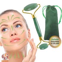 Rolo Massageador Facial Cristal Quartzo Verde Aventurina