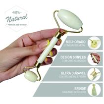 Rolo Massageador Pedra Natural Jade Branca