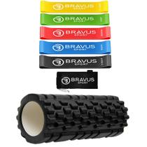 Rolo Miofascial Alongamento + 5 Mini Bands Elástico Extensor Rolo Miofascial Alongamento + 5 Mini Bands Elástico Extensor