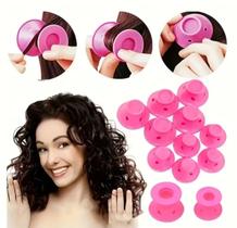 Rolo modelador de cabelo cachos rosas de silicone cachos perfeitos 6UN Rolo modelador de cabelo cachos rosas de silicone cachos perfeitos 6UN