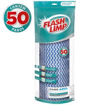 Rolo Pano Multiuso Azul 50 Peças Flash Limp