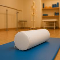 Rolo posicionador 15cm x 50cm ortopédico fisioterapia exercício massagem com capa removível BRANCO