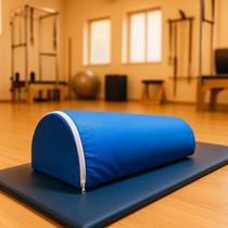 Rolo Posicionador Meia Lua Ortopédico Fisioterapia, Exercícios e Massagem com Capa Removível AZUL