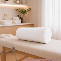 Rolo posicionador ortopédico 20cm x 50cm fisioterapia exercício massagem com capa removível impermeável BRANCO