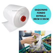Rolo Saquinho Horti Frutti Varejão Mercado Picotado 39x55 Cm Fundo Estrela - Ficone & Reis