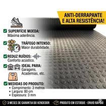 Rolo Tapete Moeda 3M X 80CM X 3MM Antiderrapante Pets Academia Garagem