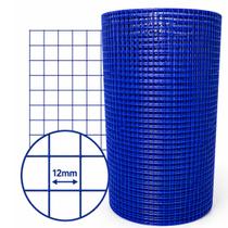 Rolo Tela Soldada Azul 12mm Cerca Proteção Jardim Horta 1 metro x 5 metro