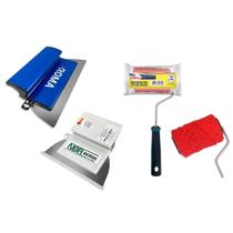 Rolo Textura Grossa 10cm c Desempenadeiras Berox 25cm e 16cm