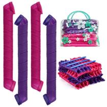Rolos de cabelo em espiral sem calor CEKEME 40 unidades de 55 cm com ganchos Rolos de cabelo em espiral sem calor CEKEME 40 unidades de 55 cm com ganchos