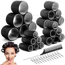 Rolos de Cabelo Heatless Cludoo - 24 Unidades com 12 Clips e 4 Tamanhos