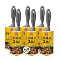 Rolos de fiapos Scotch-Brite Extreme Clean, 6 rolos, 100 folhas por rolo, total de 600 folhas, rolo de fiapos reutilizável, funcionam muito bem em pelos de animais de estimação Rolos de fiapos Scotch-Brite Extreme Clean, 6 rolos, 100 folhas por rolo, total de 600 folhas, rolo de fiapos reutilizável, funcionam muito bem em pelos de animais de estimação