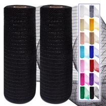 Rolos de fita de malha Deco Ableme Deco Black 10 cm x 9 m (2 unidades) Rolos de fita de malha Deco Ableme Deco Black 10 cm x 9 m (2 unidades)