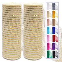 Rolos de fita de malha Deco Ableme Deco Ivory 10 cm x 9 m (2 unidades) Rolos de fita de malha Deco Ableme Deco Ivory 10 cm x 9 m (2 unidades)