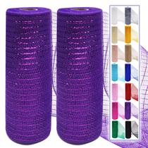 Rolos de fita de malha Deco Ableme Deco Purple 10 cm x 9 m (2 unidades) Rolos de fita de malha Deco Ableme Deco Purple 10 cm x 9 m (2 unidades)