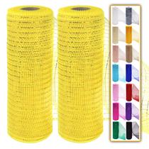 Rolos de fita de malha Deco Ableme Deco Yellow 10 cm x 9 m (2 unidades) Rolos de fita de malha Deco Ableme Deco Yellow 10 cm x 9 m (2 unidades)