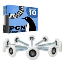 Rolos de porta de garagem PGN 2 de nylon branco, pacote com 10 unidades com vedação dupla