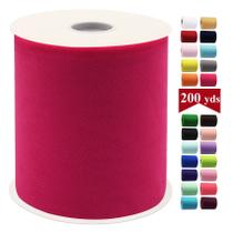 Rolos de tecido de tule IONTACH Fuchsia 15 cm x 183 m (55 m) 100% poliéster