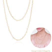Rommanel 531131 Gargantilha Dupla Banhada A Ouro 18k Feminina