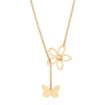 Rommanel 531162 Presente Feminino Colar Feminino Com Flor E Borboleta Banhado Ouro 18k Rommanel 531162 Presente Feminino Colar Feminino Com Flor E Borboleta Banhado Ouro 18k