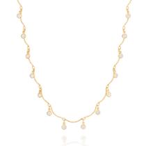 Rommanel 532053 Colar Fios Curvados Com Pinngentes Redondos 22 Zircônias Banhado Ouro 18k Rommanel 532053 Colar Fios Curvados Com Pinngentes Redondos 22 Zircônias Banhado Ouro 18k