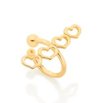 Rommanel Brinco piercing de pressão corações folheado a ouro - tam.único 5266600000