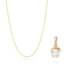 Rommanel Cordão Com Pingente Banhado Ouro 18k Presente Feminino Rommanel Cordão Com Pingente Banhado Ouro 18k Presente Feminino