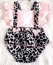 Romper Bebe Temático Vaquinha menina Lookinho Bloguerinha Romper Bebe Temático Vaquinha menina Lookinho Bloguerinha