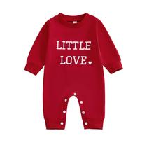 Romper BemeyourBBS Newborn Baby Boy Fall Winter Heart Red Romper BemeyourBBS Newborn Baby Boy Fall Winter Heart Red