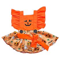 romper body festas abóbora halloween mesversário roupinha de bebe e