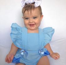 Romper Cinderela tecido 100%algodao