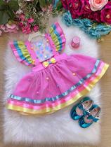 Romper Circo Doces Doceria Macacão Candy Rosa