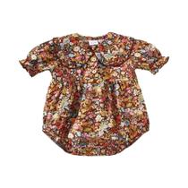 Romper de Algodão e Linho para Menina (3 a 24 Meses) - Traje de Princesa para o Verão Romper de Algodão e Linho para Menina (3 a 24 Meses) - Traje de Princesa para o Verão