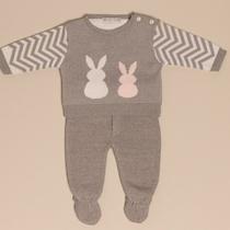 Romper de Tricot de Linha Premium Bordado Rainbow Romper de Tricot de Linha Premium Bordado Rainbow