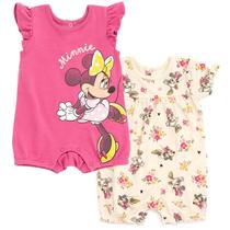 Romper Disney Minnie Mouse, recém-nascida, menina de 6 a 9 meses, pacote com 2 unidades Romper Disney Minnie Mouse, recém-nascida, menina de 6 a 9 meses, pacote com 2 unidades