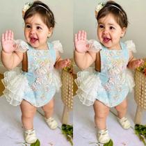 Romper Flores Jardim Encantado Verde Romper Flores Jardim Encantado Verde