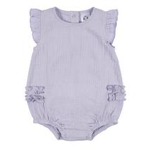 Romper Gerber Baby Girls sem mangas com babado roxo de 6 a 9 meses