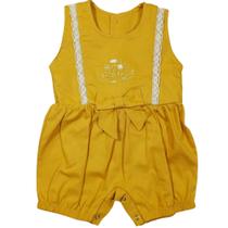 Romper Infantil Feminino Macaquinho Bordado para Bebê Menina Verão 4163