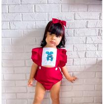 Conjunto Romper Body Moana Mesversario Roupa De Bebe Menina