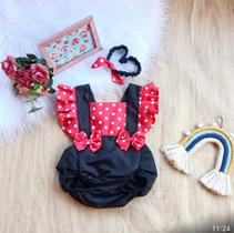Romper Minnie com Faixa de Cabelo 6-12 meses Romper Minnie com Faixa de Cabelo 6-12 meses