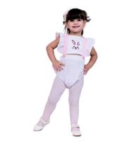 Romper Páscoa Branco com Coelhinha