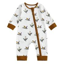 Romper Seyurigaoka, bebê recém-nascido, pato-real 0-18M, marrom Romper Seyurigaoka, bebê recém-nascido, pato-real 0-18M, marrom