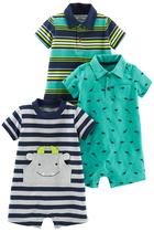 Romper Simple Joys by Carter's, pacote com 3 bebês para meninos de 18 meses Romper Simple Joys by Carter's, pacote com 3 bebês para meninos de 18 meses