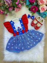 Romper/Vestido Princesa Belli Galinha Pintadinha Azul e Vermelho - Tamanho Único Romper/Vestido Princesa Belli Galinha Pintadinha Azul e Vermelho - Tamanho Único