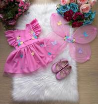 Romper/vestido Princesa Belli Jardim Encantado Rosa
