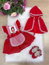 Romper/Vestido Princesa Belli Temático Chapeuzinho Vermelho - Tamanho Único Romper/Vestido Princesa Belli Temático Chapeuzinho Vermelho - Tamanho Único